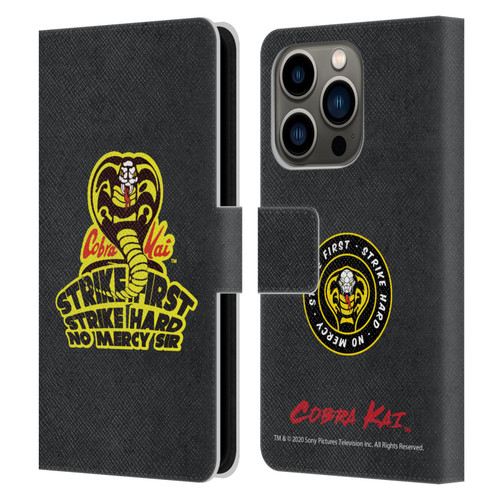 Cobra Kai Graphics 2 Strike Hard Logo Leather Book Wallet Case Cover For Apple iPhone 14 Pro