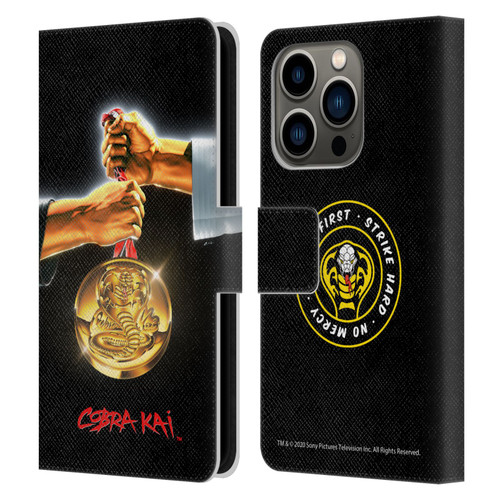 Cobra Kai Graphics Gold Medal Leather Book Wallet Case Cover For Apple iPhone 14 Pro