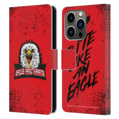 Cobra Kai Key Art Eagle Fang Logo Leather Book Wallet Case Cover For Apple iPhone 14 Pro