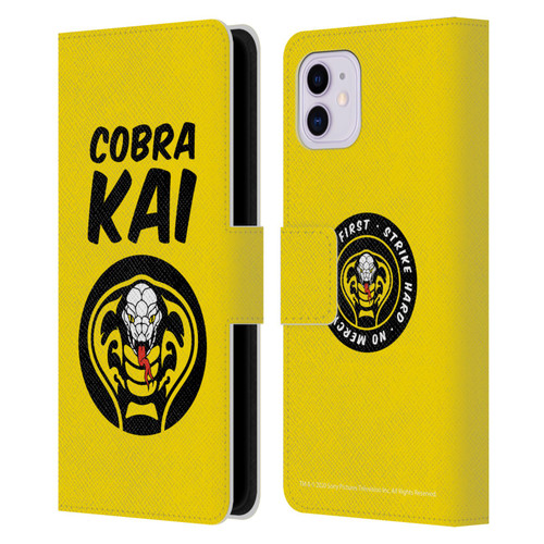 Cobra Kai Composed Art Logo 2 Leather Book Wallet Case Cover For Apple iPhone 11