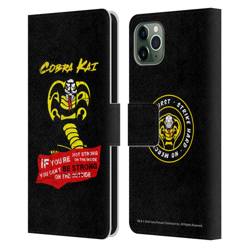 Cobra Kai Composed Art Be Strong Logo Leather Book Wallet Case Cover For Apple iPhone 11 Pro Max
