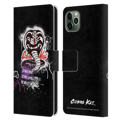 Cobra Kai Composed Art No Mercy Logo Leather Book Wallet Case Cover For Apple iPhone 11 Pro Max