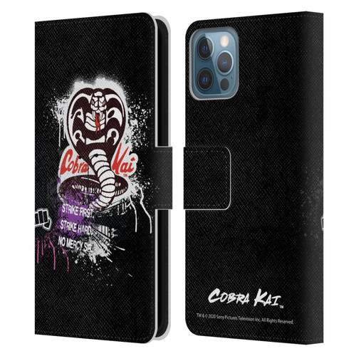 Cobra Kai Composed Art No Mercy Logo Leather Book Wallet Case Cover For Apple iPhone 12 / iPhone 12 Pro
