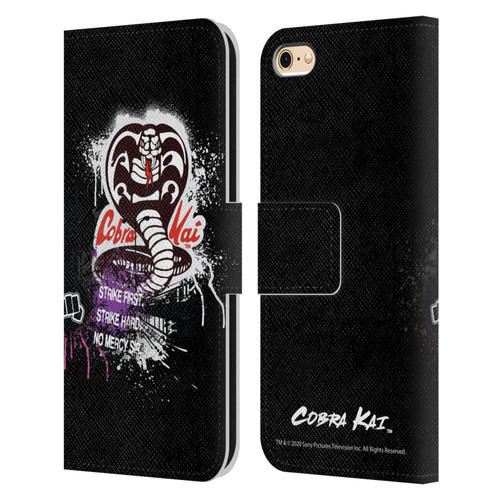 Cobra Kai Composed Art No Mercy Logo Leather Book Wallet Case Cover For Apple iPhone 6 / iPhone 6s