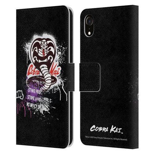 Cobra Kai Composed Art No Mercy Logo Leather Book Wallet Case Cover For Apple iPhone XR