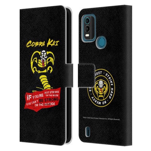 Cobra Kai Composed Art Be Strong Logo Leather Book Wallet Case Cover For Nokia G11 Plus