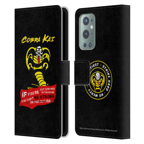 Cobra Kai Composed Art Be Strong Logo Leather Book Wallet Case Cover For OnePlus 9