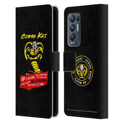 Cobra Kai Composed Art Be Strong Logo Leather Book Wallet Case Cover For OPPO Find X3 Neo / Reno5 Pro+ 5G