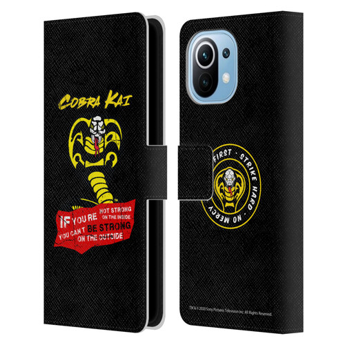 Cobra Kai Composed Art Be Strong Logo Leather Book Wallet Case Cover For Xiaomi Mi 11