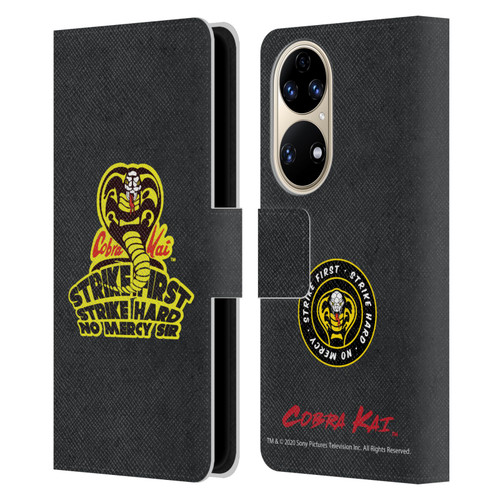 Cobra Kai Graphics 2 Strike Hard Logo Leather Book Wallet Case Cover For Huawei P50