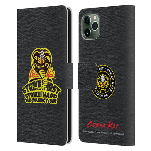 Cobra Kai Graphics 2 Strike Hard Logo Leather Book Wallet Case Cover For Apple iPhone 11 Pro Max