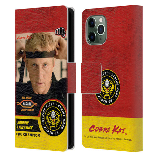 Cobra Kai Graphics 2 Johnny Lawrence Karate Leather Book Wallet Case Cover For Apple iPhone 11 Pro