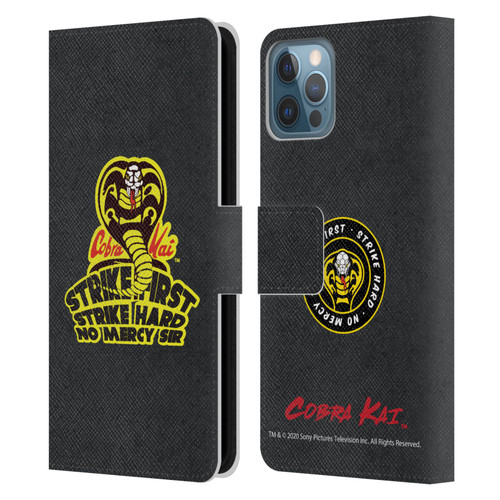Cobra Kai Graphics 2 Strike Hard Logo Leather Book Wallet Case Cover For Apple iPhone 12 / iPhone 12 Pro