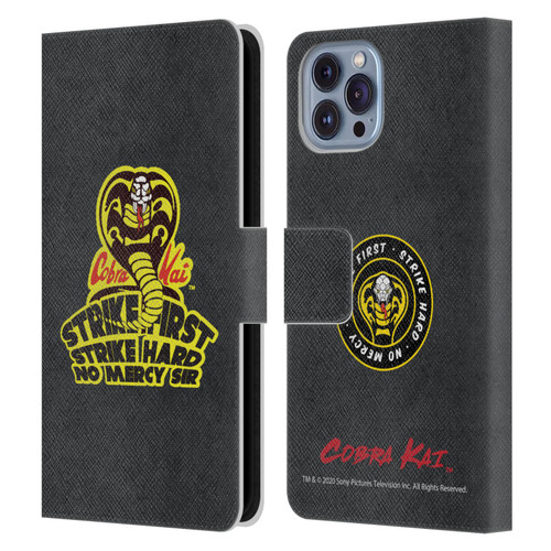 Cobra Kai Graphics 2 Strike Hard Logo Leather Book Wallet Case Cover For Apple iPhone 14