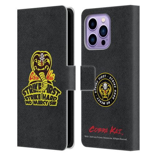 Cobra Kai Graphics 2 Strike Hard Logo Leather Book Wallet Case Cover For Apple iPhone 14 Pro Max
