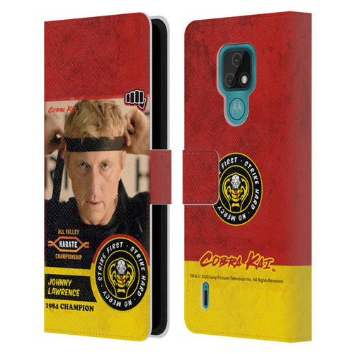 Cobra Kai Graphics 2 Johnny Lawrence Karate Leather Book Wallet Case Cover For Motorola Moto E7
