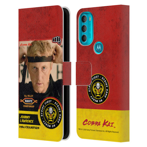 Cobra Kai Graphics 2 Johnny Lawrence Karate Leather Book Wallet Case Cover For Motorola Moto G71 5G