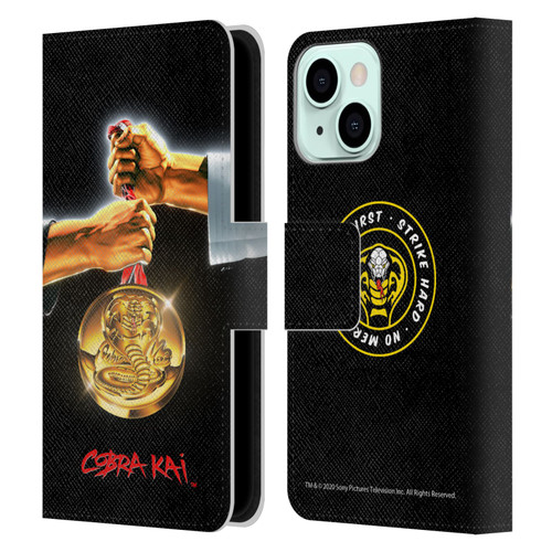 Cobra Kai Graphics Gold Medal Leather Book Wallet Case Cover For Apple iPhone 13 Mini
