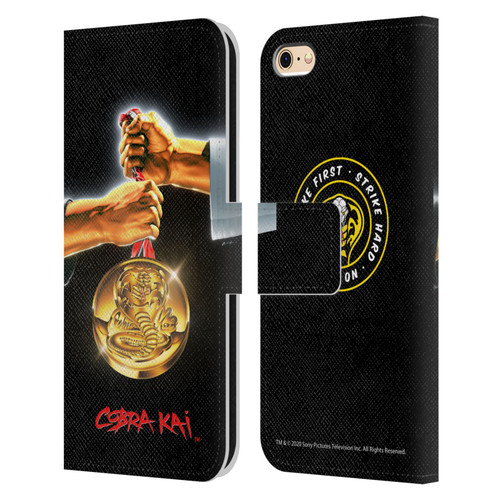 Cobra Kai Graphics Gold Medal Leather Book Wallet Case Cover For Apple iPhone 6 / iPhone 6s