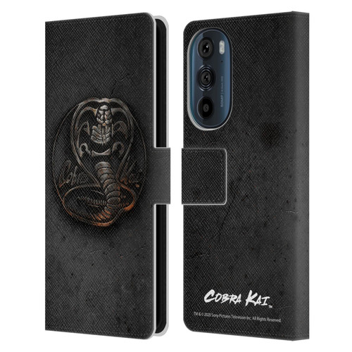 Cobra Kai Graphics Metal Logo Leather Book Wallet Case Cover For Motorola Edge 30