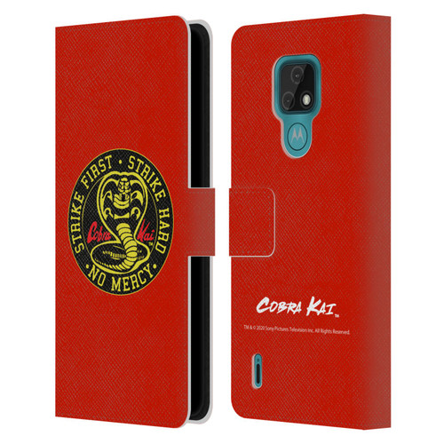Cobra Kai Graphics Strike Logo Leather Book Wallet Case Cover For Motorola Moto E7