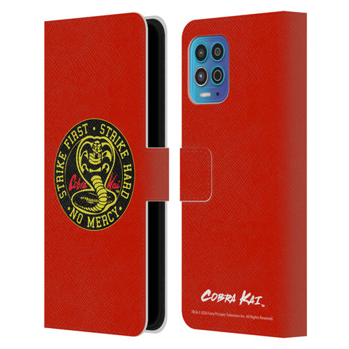 Cobra Kai Graphics Strike Logo Leather Book Wallet Case Cover For Motorola Moto G100
