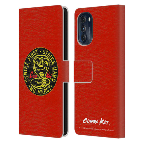 Cobra Kai Graphics Strike Logo Leather Book Wallet Case Cover For Motorola Moto G (2022)