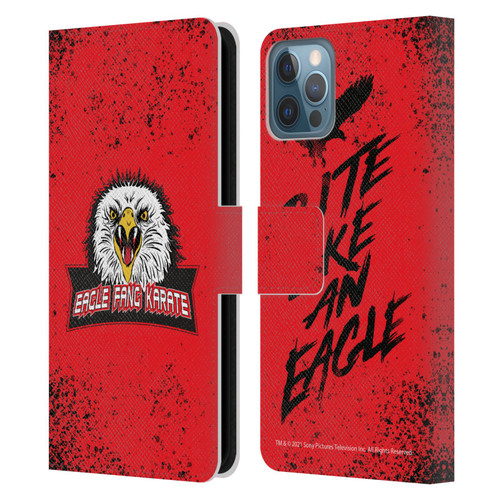 Cobra Kai Key Art Eagle Fang Logo Leather Book Wallet Case Cover For Apple iPhone 12 / iPhone 12 Pro