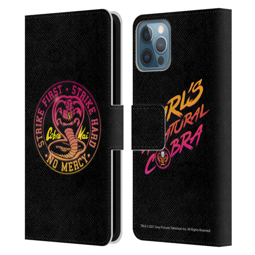 Cobra Kai Key Art Strike Hard Logo Leather Book Wallet Case Cover For Apple iPhone 12 / iPhone 12 Pro