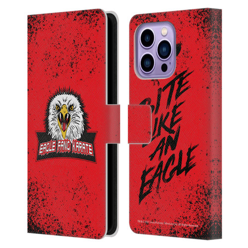 Cobra Kai Key Art Eagle Fang Logo Leather Book Wallet Case Cover For Apple iPhone 14 Pro Max