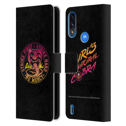 Cobra Kai Key Art Strike Hard Logo Leather Book Wallet Case Cover For Motorola Moto E7 Power / Moto E7i Power