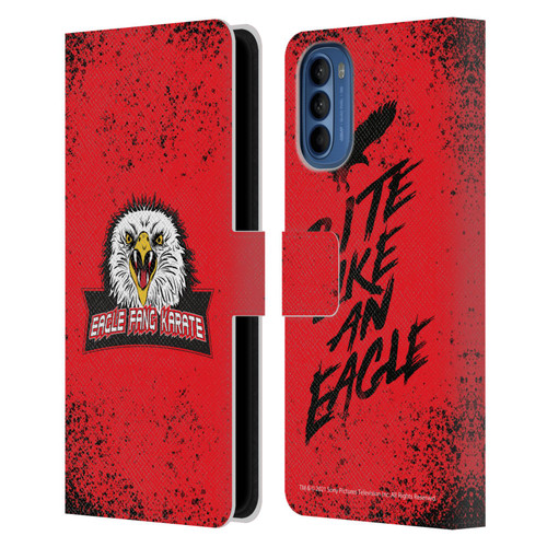 Cobra Kai Key Art Eagle Fang Logo Leather Book Wallet Case Cover For Motorola Moto G41