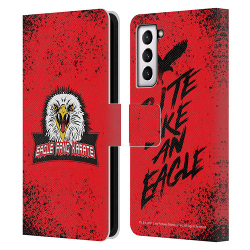Cobra Kai Key Art Eagle Fang Logo Leather Book Wallet Case Cover For Samsung Galaxy S21 5G