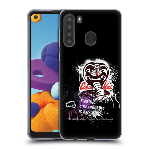 Cobra Kai Composed Art No Mercy Logo Soft Gel Case for Samsung Galaxy A21 (2020)