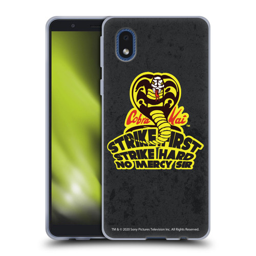 Cobra Kai Graphics 2 Strike Hard Logo Soft Gel Case for Samsung Galaxy A01 Core (2020)