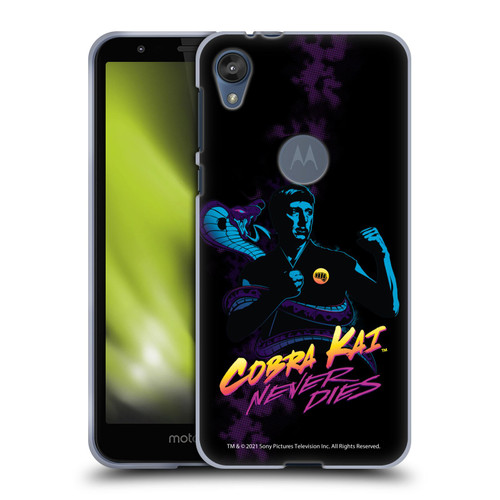 Cobra Kai Key Art Johnny Lawrence Never Dies Soft Gel Case for Motorola Moto E6