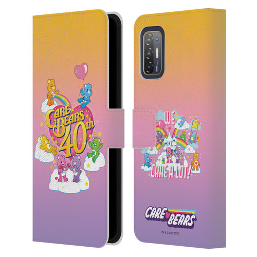 Care Bears 40th Anniversary Celebrate Leather Book Wallet Case Cover For HTC Desire 21 Pro 5G