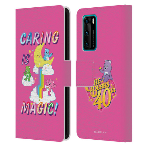 Care Bears 40th Anniversary Caring Is Magic Leather Book Wallet Case Cover For Huawei P40 5G