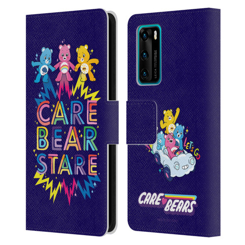Care Bears 40th Anniversary Stare Leather Book Wallet Case Cover For Huawei P40 5G