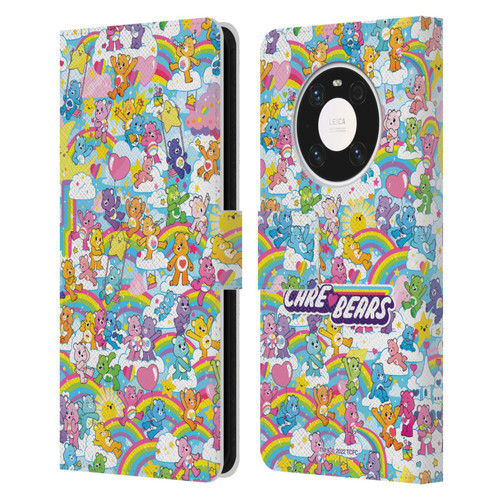 Care Bears 40th Anniversary Rainbow Leather Book Wallet Case Cover For Huawei Mate 40 Pro 5G