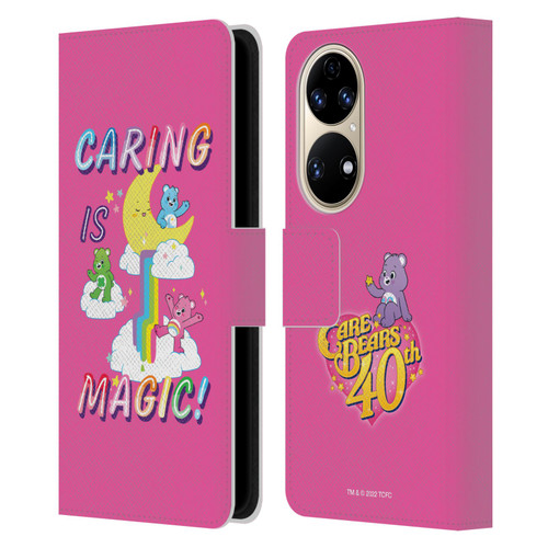 Care Bears 40th Anniversary Caring Is Magic Leather Book Wallet Case Cover For Huawei P50