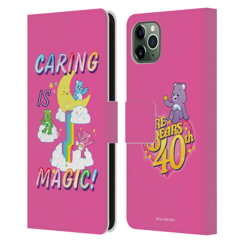 Care Bears 40th Anniversary Caring Is Magic Leather Book Wallet Case Cover For Apple iPhone 11 Pro Max