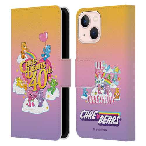 Care Bears 40th Anniversary Celebrate Leather Book Wallet Case Cover For Apple iPhone 13 Mini