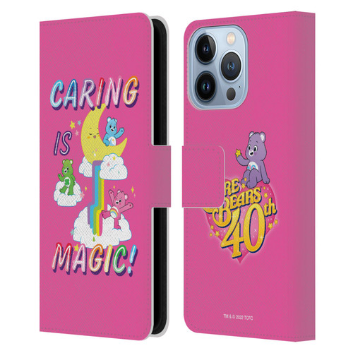 Care Bears 40th Anniversary Caring Is Magic Leather Book Wallet Case Cover For Apple iPhone 13 Pro