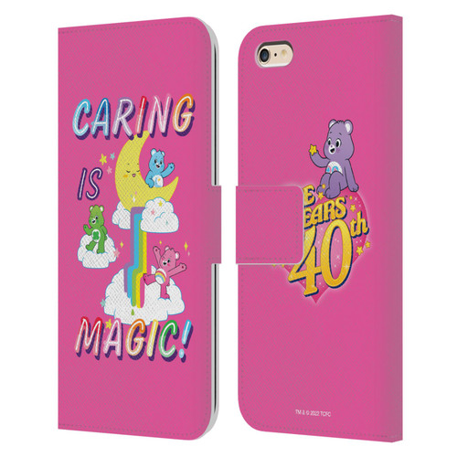 Care Bears 40th Anniversary Caring Is Magic Leather Book Wallet Case Cover For Apple iPhone 6 Plus / iPhone 6s Plus