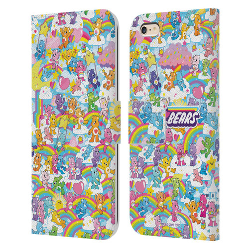 Care Bears 40th Anniversary Rainbow Leather Book Wallet Case Cover For Apple iPhone 6 Plus / iPhone 6s Plus