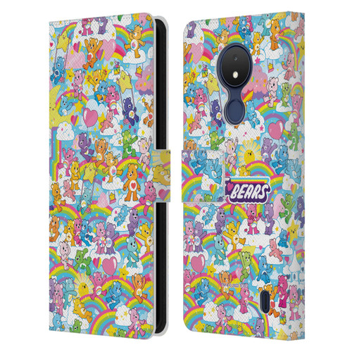 Care Bears 40th Anniversary Rainbow Leather Book Wallet Case Cover For Nokia C21