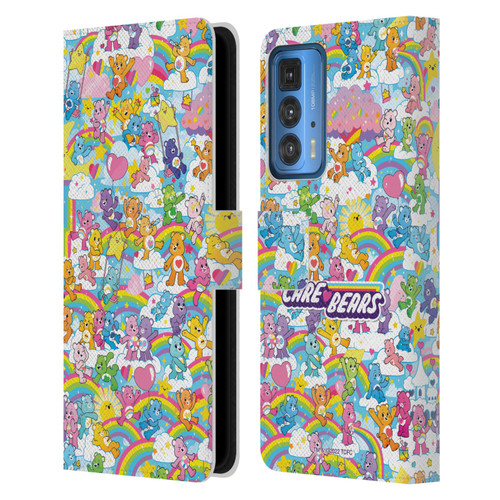 Care Bears 40th Anniversary Rainbow Leather Book Wallet Case Cover For Motorola Edge 20 Pro