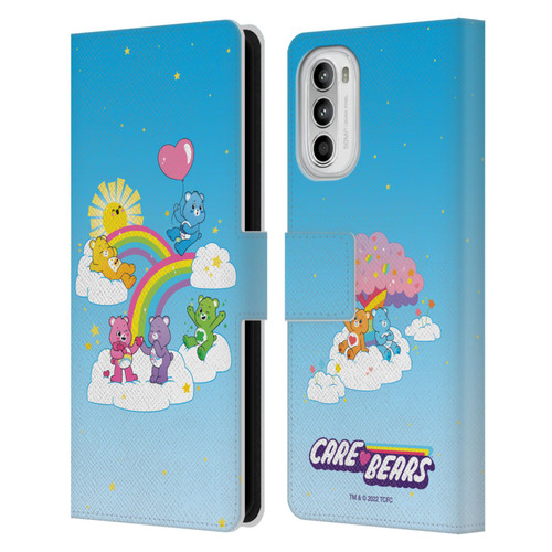 Care Bears 40th Anniversary Iconic Leather Book Wallet Case Cover For Motorola Moto G52