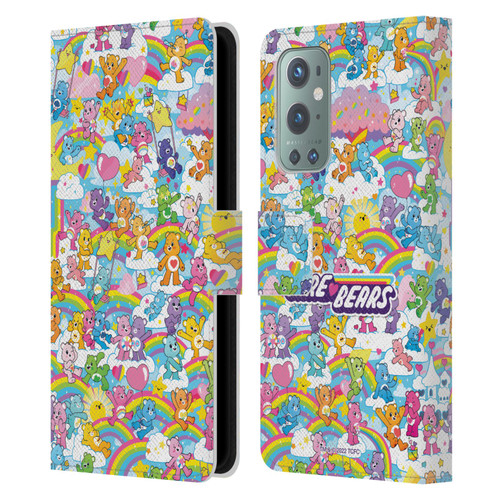 Care Bears 40th Anniversary Rainbow Leather Book Wallet Case Cover For OnePlus 9